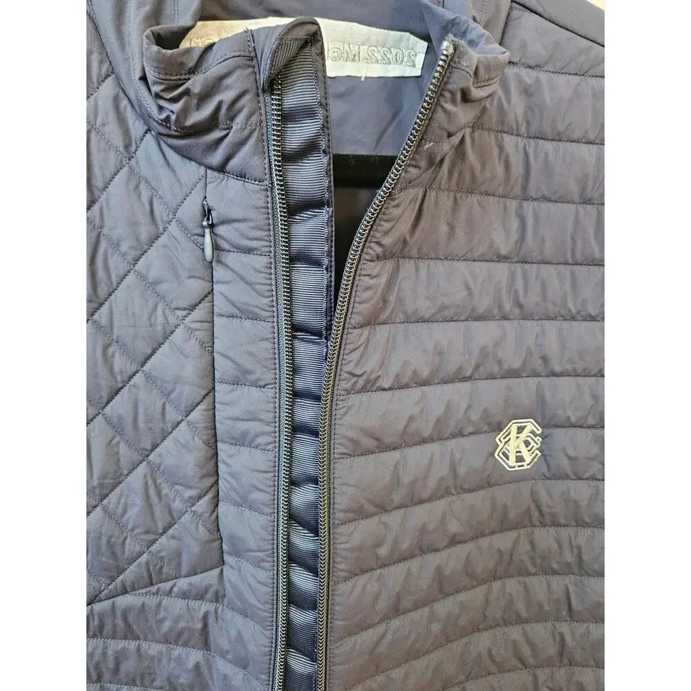 Greyson Men's XXL Navy Quilted Golf Vest Full Zip Insulated McKinnie Green 2022